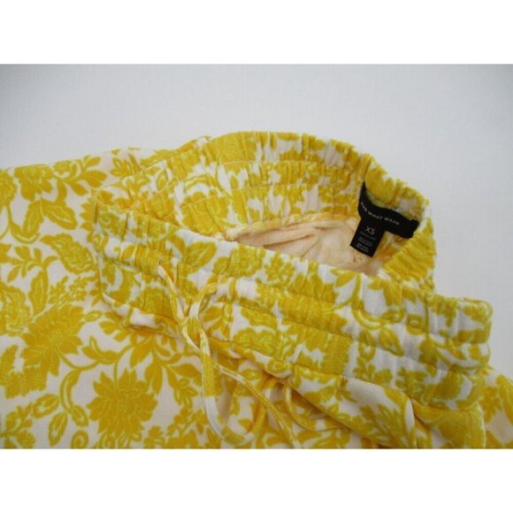 Who What Wear Womens Shorts XS Yellow Floral Drawstring Elastic Waist Pull On - Picture 13 of 13